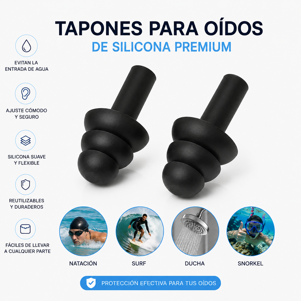 🎁 Tapones para Oídos de Silicona Premium (Regalo Exclusivo)