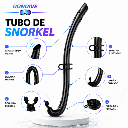 Tubo de Snorkel Plegable DONDIVE | Silicona Flexible