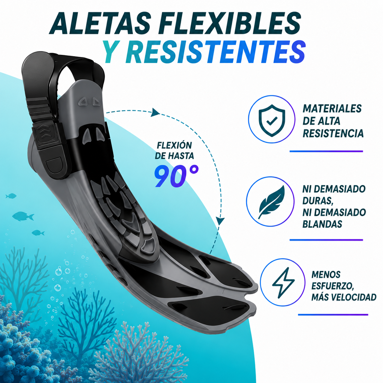 Aletas de Snorkel Ajustables | Buceo y Submarinismo DONDIVE
