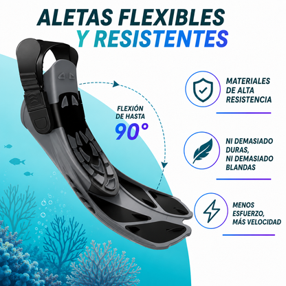 Aletas de Snorkel Ajustables | Buceo y Submarinismo DONDIVE
