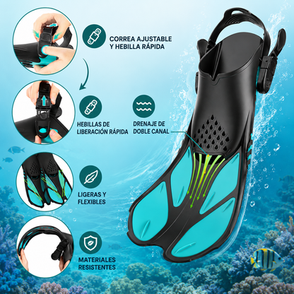 Aletas de Snorkel Ajustables | Buceo y Submarinismo DONDIVE