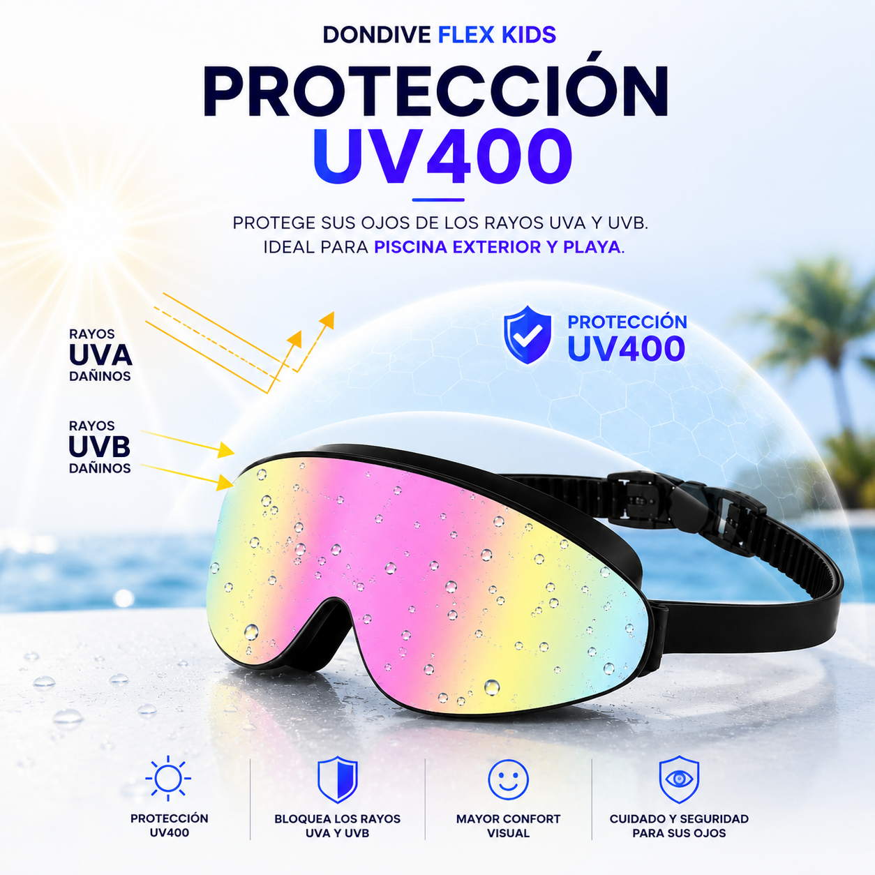 DONDIVE PRO KIDS | Gafas de Natación Polarizadas para Niños